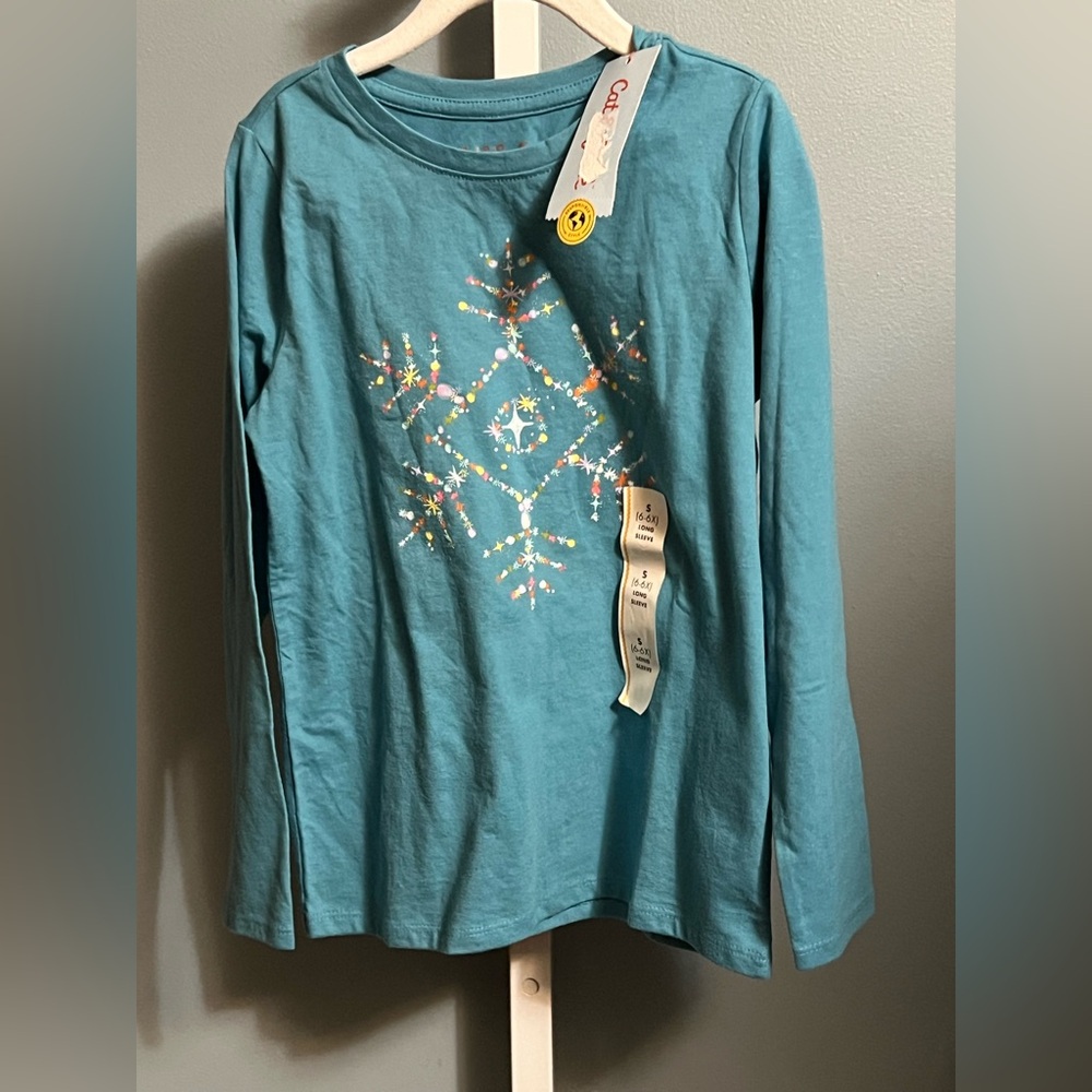 🇺🇸$5🇺🇸 Blue Snowflake Long Sleeve Shirt 6–6x NWT